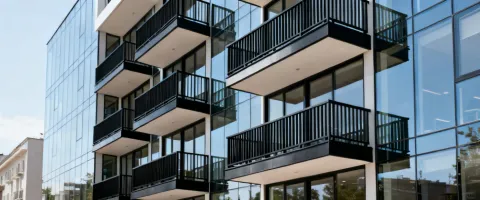 Commercial building railings
